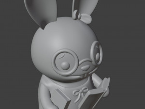 Set Librarian Bunny Girl Figurine 3D Baskı Modeli