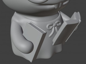 Set Librarian Bunny Girl Figurine 3D Baskı Modeli