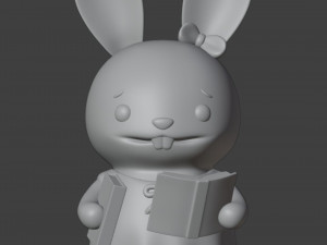 Set Librarian Bunny Girl Figurine 3D Baskı Modeli