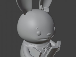Set Librarian Bunny Girl Figurine 3D Baskı Modeli