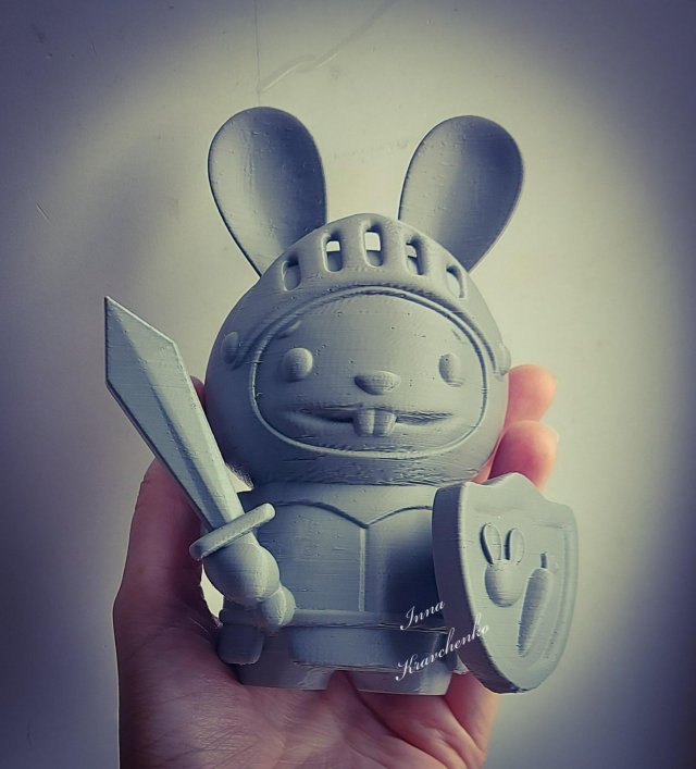 Bunny Knight Figurine 3Dプリントモデル .c4d .max .obj .3ds .fbx .stl .blend 