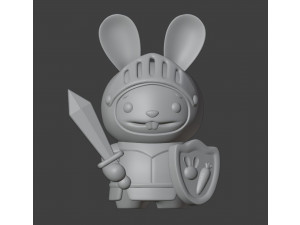 Bunny Knight Figurine 3Dプリントモデル
