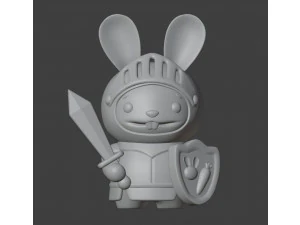 Bunny Knight Figurine 3D Print Model