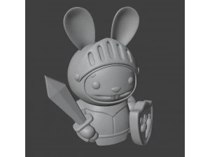 Bunny Knight Figurine 3D Print Model