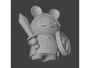Bunny Knight Figurine 3Dプリントモデル