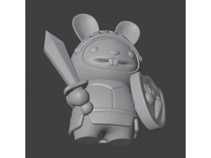 Bunny Knight Figurine 3D Print Model