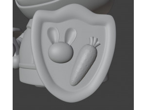 Bunny Knight Figurine 3Dプリントモデル