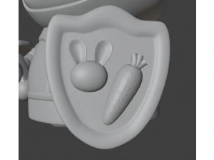 Bunny Knight Figurine 3D Print Model