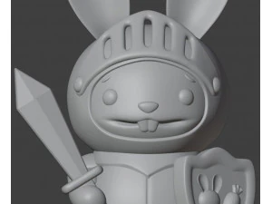 Bunny Knight Figurine 3D Print Model