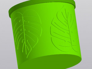 Jar with lid Organizer Monstera leaves 3D 프린트 모델