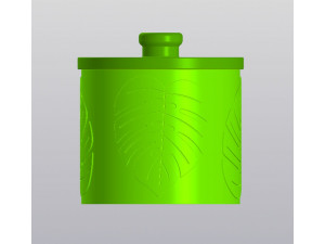 Jar with lid Organizer Monstera leaves 3D 프린트 모델