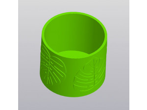 Jar with lid Organizer Monstera leaves 3D 프린트 모델