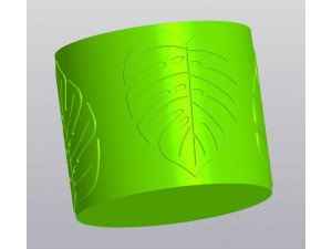 Jar with lid Organizer Monstera leaves 3D 프린트 모델