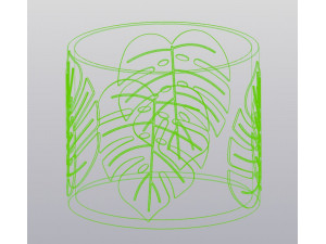 Jar with lid Organizer Monstera leaves 3D 프린트 모델