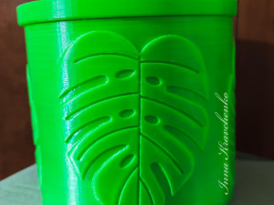 Jar with lid Organizer Monstera leaves Modelo de impresión 3D