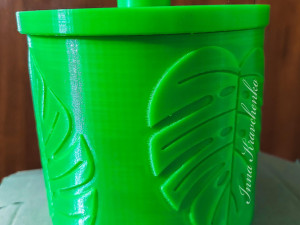 Jar with lid Organizer Monstera leaves 3D 프린트 모델