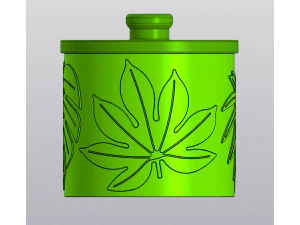 Jar with lid Indoor plants leaves 3D Print Model