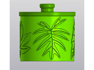 Jar with lid Indoor plants leaves 3D Print Model