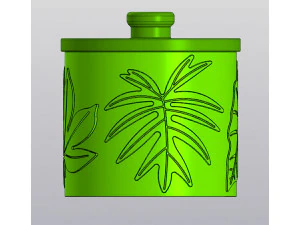 Jar with lid Indoor plants leaves 3D Print Model