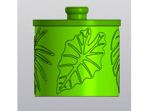 Jar with lid Indoor plants leaves 3D Print Model
