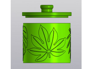 Jar with lid Indoor plants leaves 3D Print Model