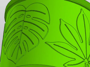 Jar with lid Indoor plants leaves 3D Print Model