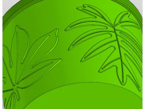 Jar with lid Indoor plants leaves 3D Print Model