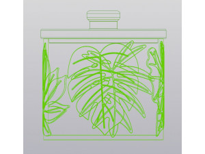 Jar with lid Indoor plants leaves 3D Print Model