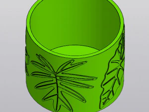 Jar with lid Indoor plants leaves 3D Print Model
