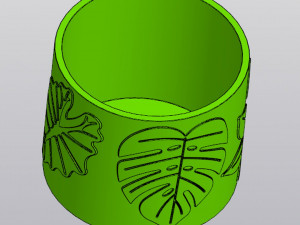 Jar with lid Indoor plants leaves 3D Print Model