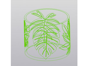 Jar with lid Indoor plants leaves 3D Print Model