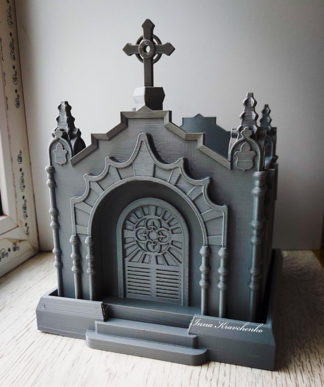 Gothic Crypt Planter 3D Print Model .c4d .max .obj .3ds .fbx .stl .blend 