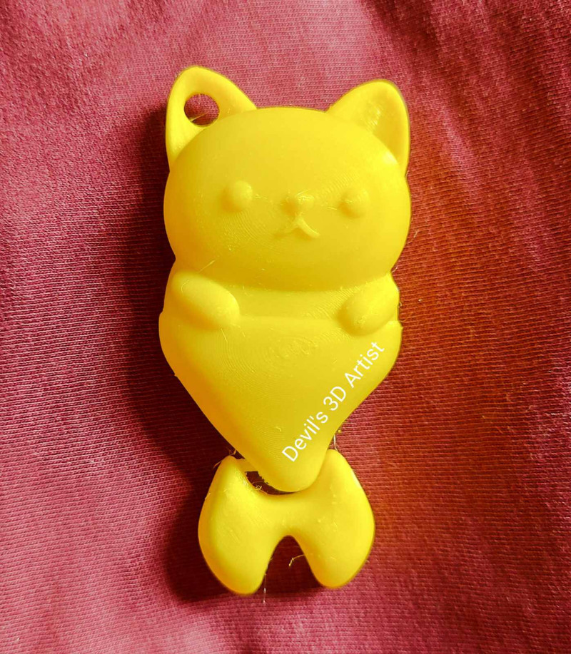 Cat Mermaid Articulated Keychain 3Dプリントモデル .c4d .max .obj .3ds .fbx .stl .blend 