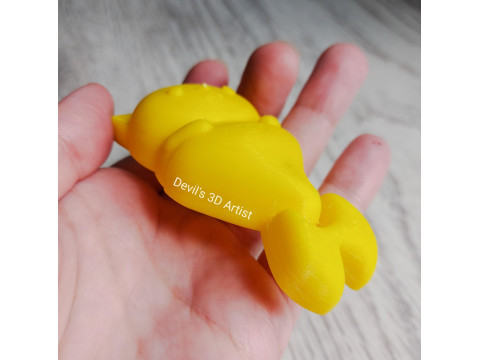 Cat Mermaid Articulated Keychain 3Dプリントモデル