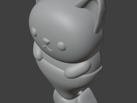 Cat Mermaid Articulated Keychain 3Dプリントモデル