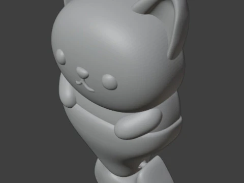 고양이 인어 굴절식 열쇠고리 3D 프린트 모델