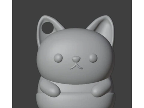 고양이 인어 굴절식 열쇠고리 3D 프린트 모델