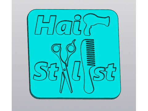 Cup coaster Hair Stylist v2 Model do druku 3D