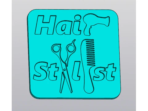 Cup coaster Hair Stylist v2 3D Print Model