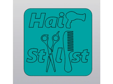 Cup coaster Hair Stylist v2 3D Print Model
