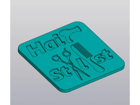 Cup coaster Hair Stylist v2 3D Print Model