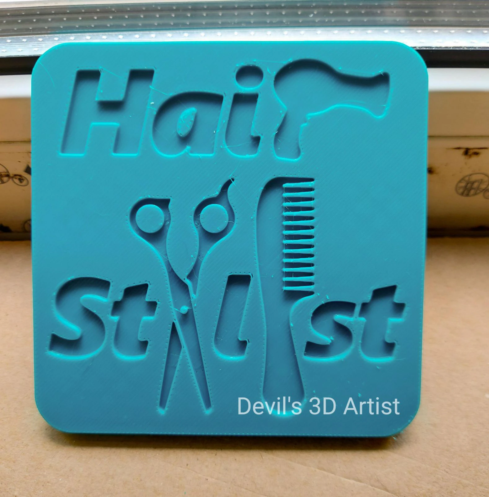 Cup coaster Hair Stylist v2 3D Print Model .c4d .max .obj .3ds .fbx .stl .blend 