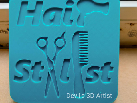 Cup coaster Hair Stylist v2 Model Cetak 3D