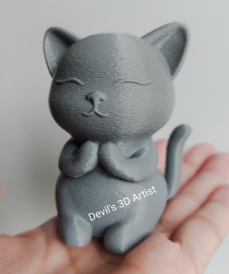 Praying cat Figurine 3D 프린트 모델 .c4d .max .obj .3ds .fbx .stl .blend 