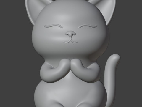 Praying cat Figurine 3D 프린트 모델