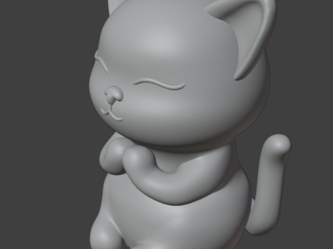Praying cat Figurine 3D 프린트 모델