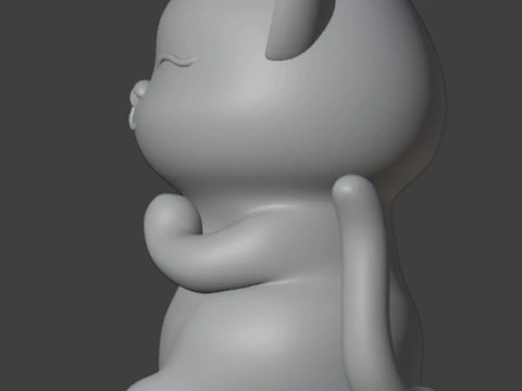 Praying cat Figurine 3D Print Model