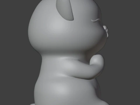 Praying cat Figurine 3D Print Model