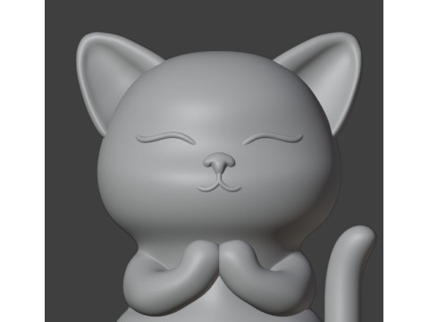 Praying cat Figurine 3D 프린트 모델