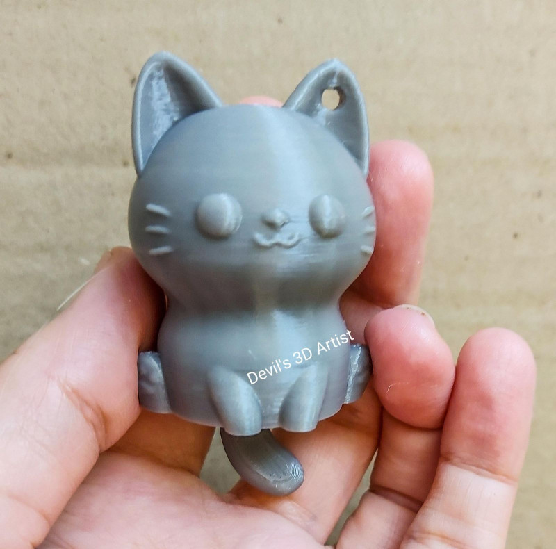 Cat Articulated Hanging toy Keychain Model Cetak 3D .c4d .max .obj .3ds .fbx .stl .blend 